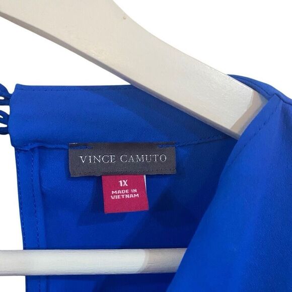 Vince Camuto blue puff sleeve size 1X blouse - Picture 4 of 5